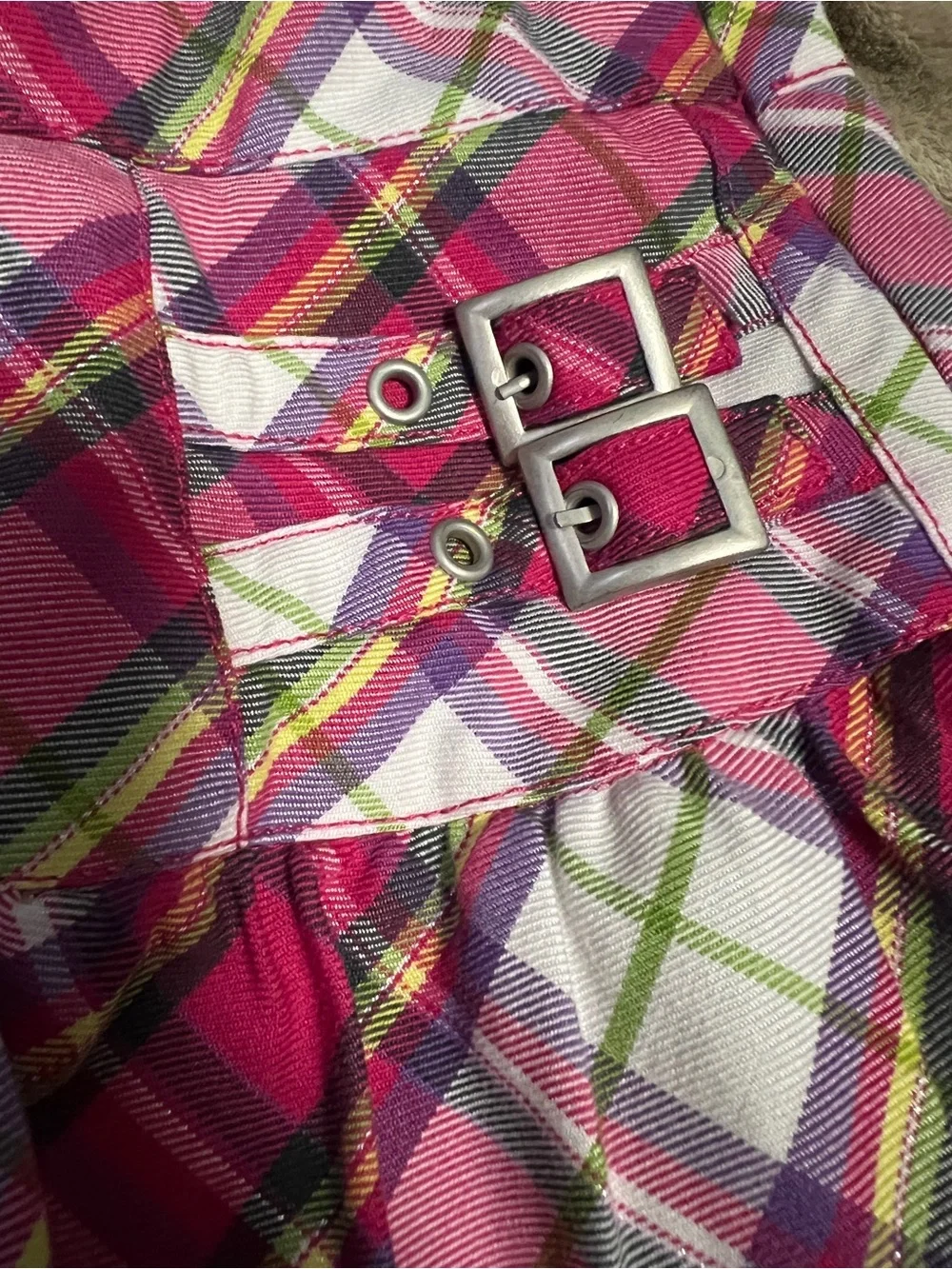 Children’s Place Plaid girls Sz 10 skirt with lined shorts.